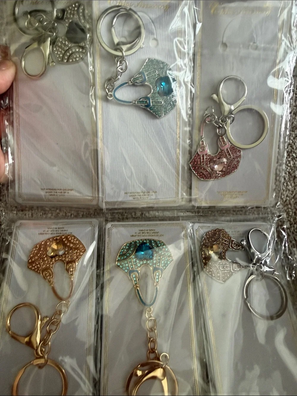 3 for $10 Crystal Handbag Keychains - Crystals in Various Colors. NWT.